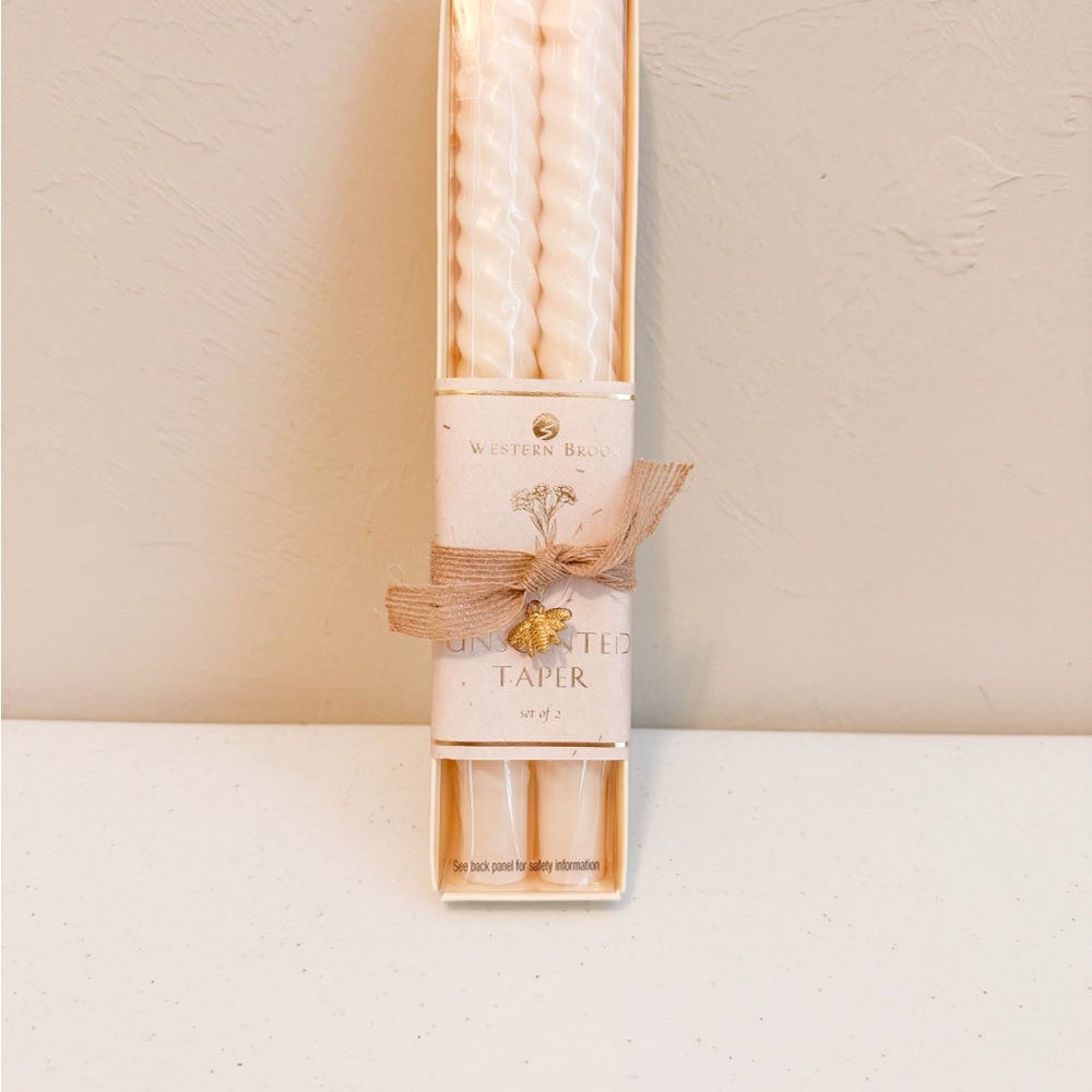 WesternBrook Cream Taper Candles Set of 2